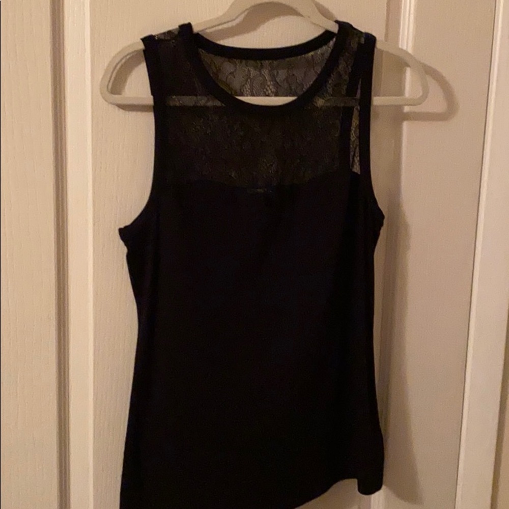 Black tank with lace detail